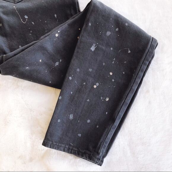 PAIGE Gray Verdugo Ankle Jeans with Splatter Design - Picture 4 of 11